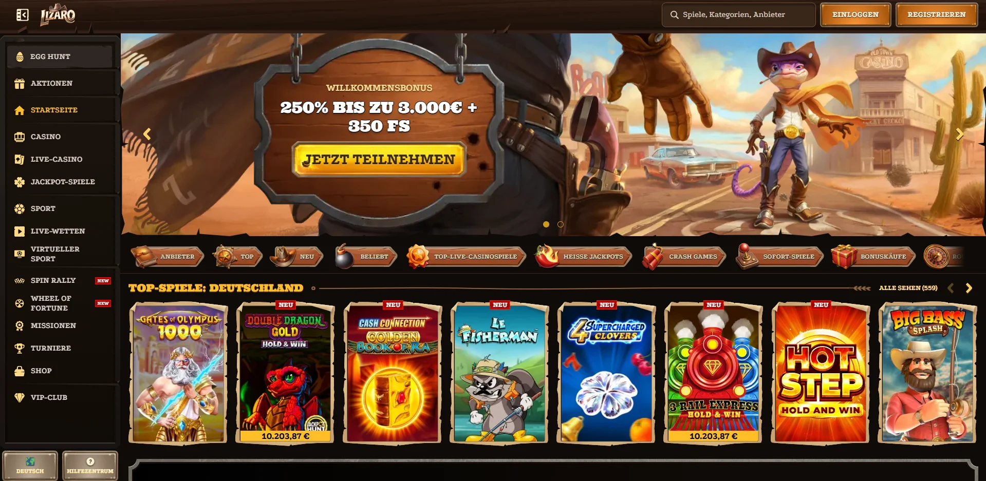 Lizaro Casino Startseite (neu)