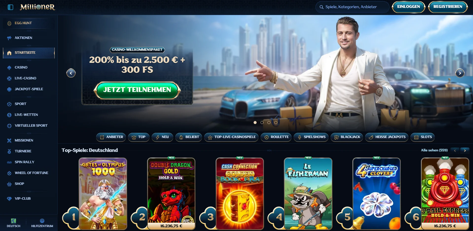 Millioner Casino Startseite